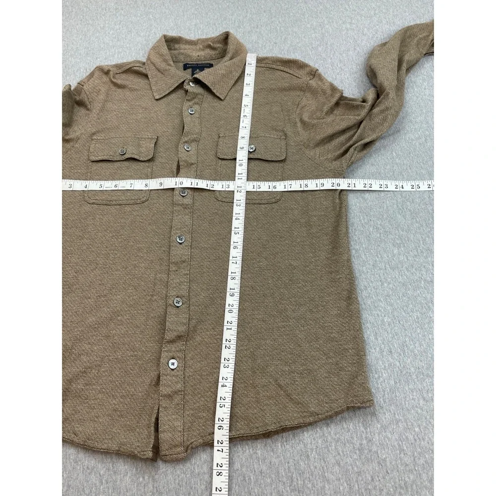 Banana Republic Shirt Mens Medium Brown 100% Cotton Pockets Button Up